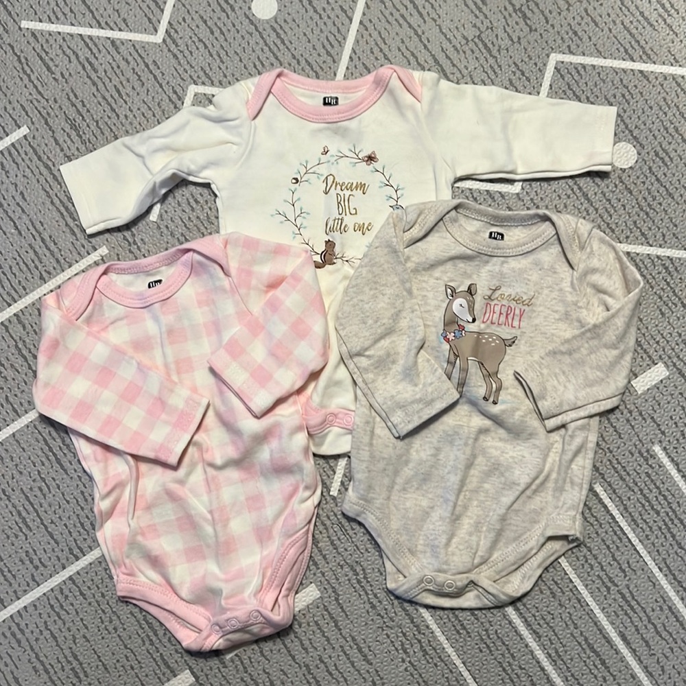 HB longsleeve onsies x3- US 0-3